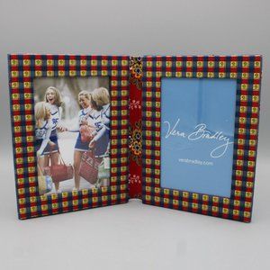 Vera Bradley Emily Pattern 4"x6" Double Folding Picture Frame Quilted Decor